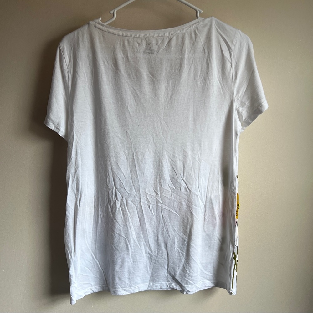 Ann Taylor White Embellished Floral Short Sleeve Boouse - Picture 4 of 4